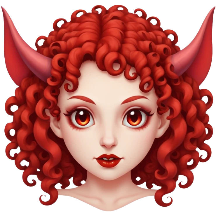 curly playful succubus with upturned nose emoji