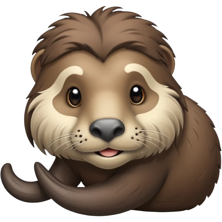 a mommoth emoji mixed with an otter emoji emoji