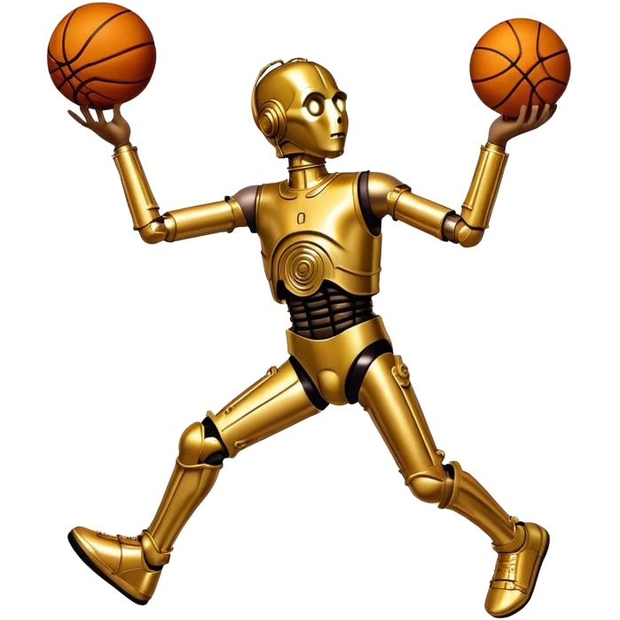 C-3PO dunking a basketball emoji
