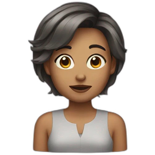 short hair woman emoji