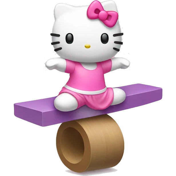 hello kitty doing balance beam emoji