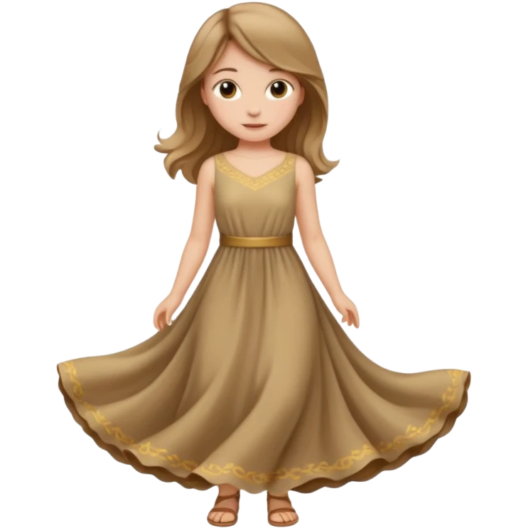 a girl in dress with mid dark blond hair emoji
