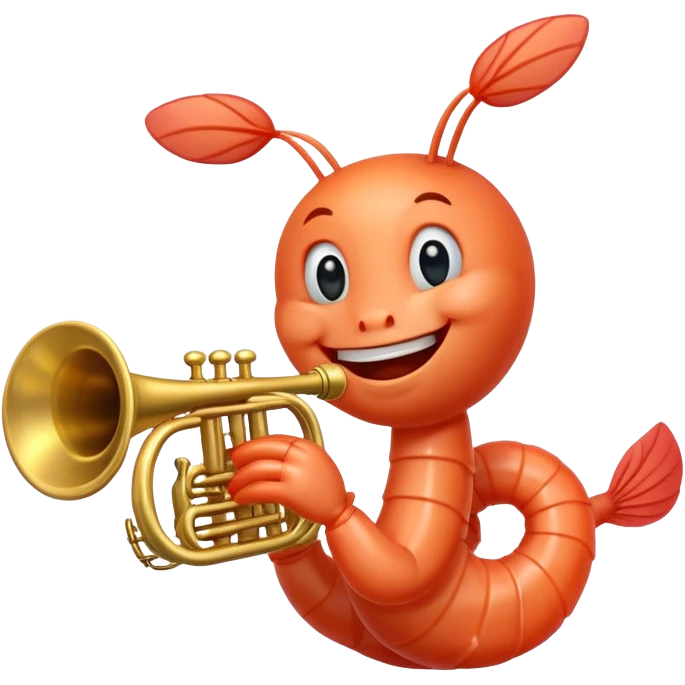 shrimp playing the trumpet emoji