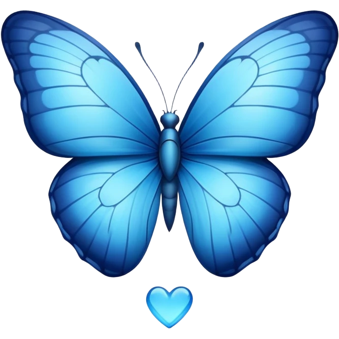 Blue butterfly heart  emoji