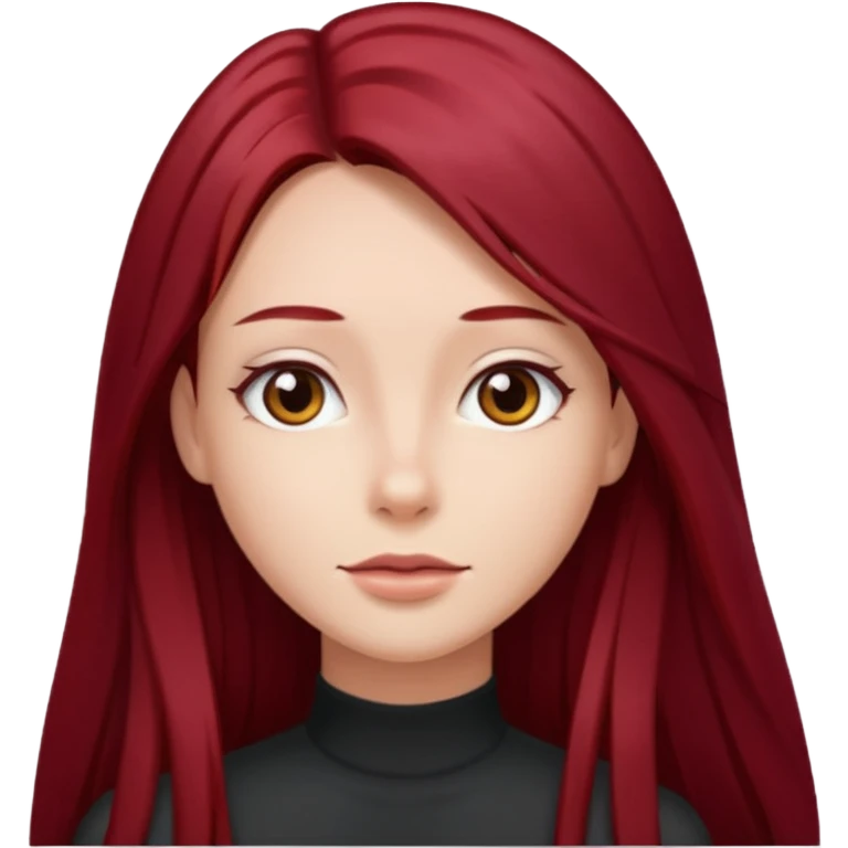 long straight dark red hair emoji