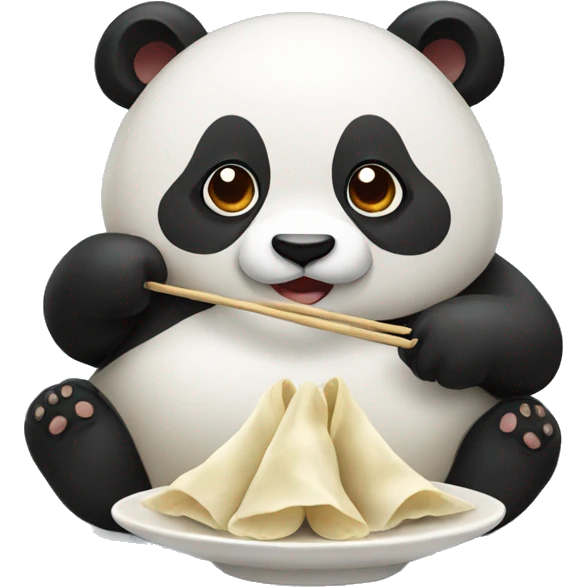 Panda eating dumpling emoji