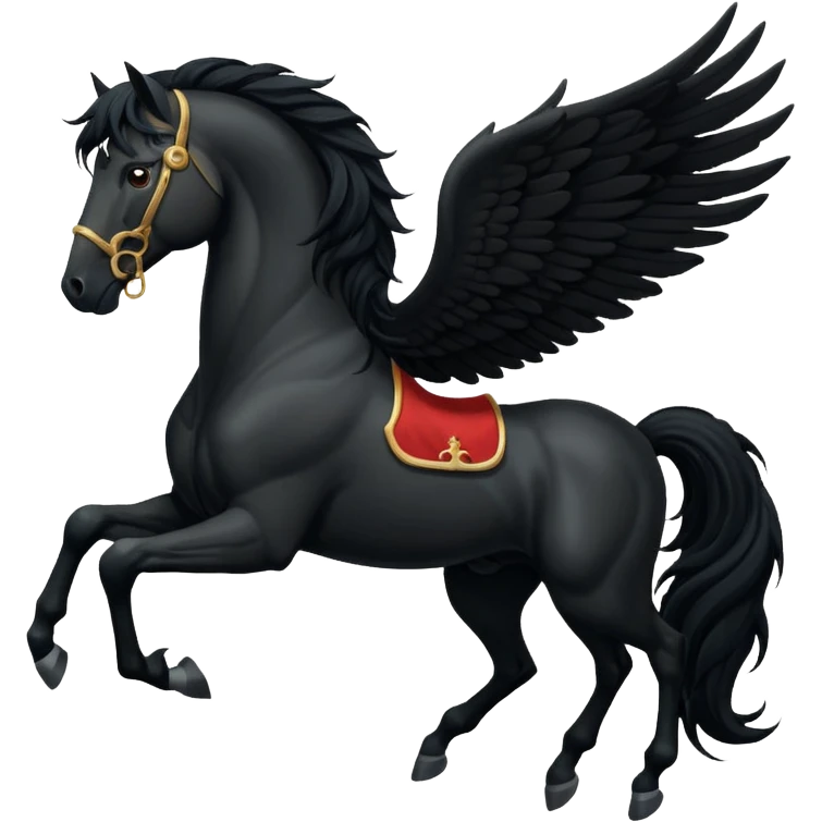 black flying horse Let him look up emoji
