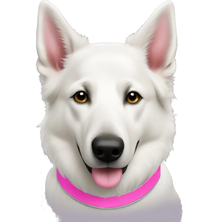 White Swiss shepherd pink collar emoji