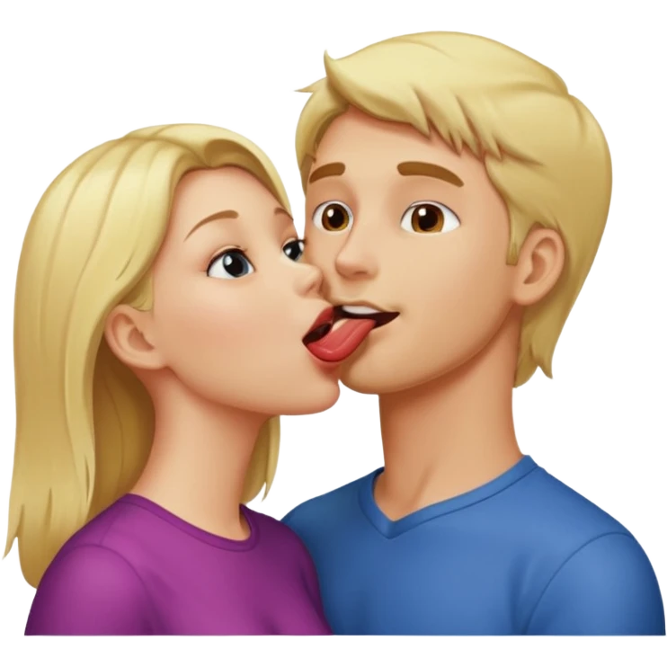 realistic naked blonde woman licking mans neck emoji