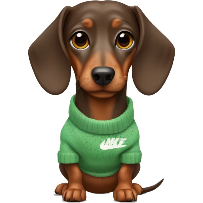 Dachshund wearing a Nike Sweater  emoji