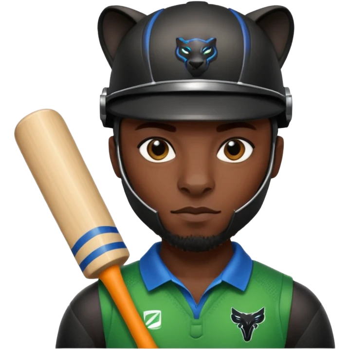 Black Panther in cricket emoji