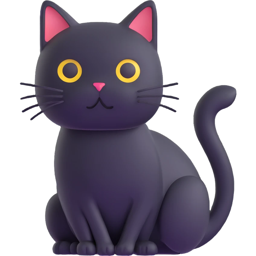black cat with white bottom emoji