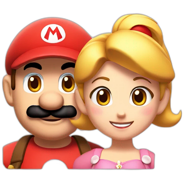 Mario and peach emoji