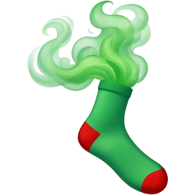 green smoke hovering above socks with red X over the whole thing emoji