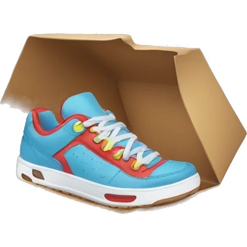 sneaker box with smile emoji