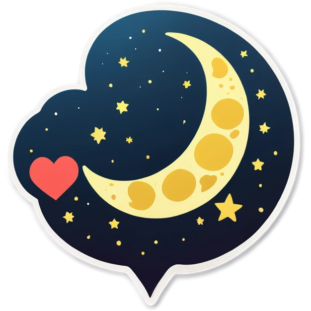 Moon and heart emoji