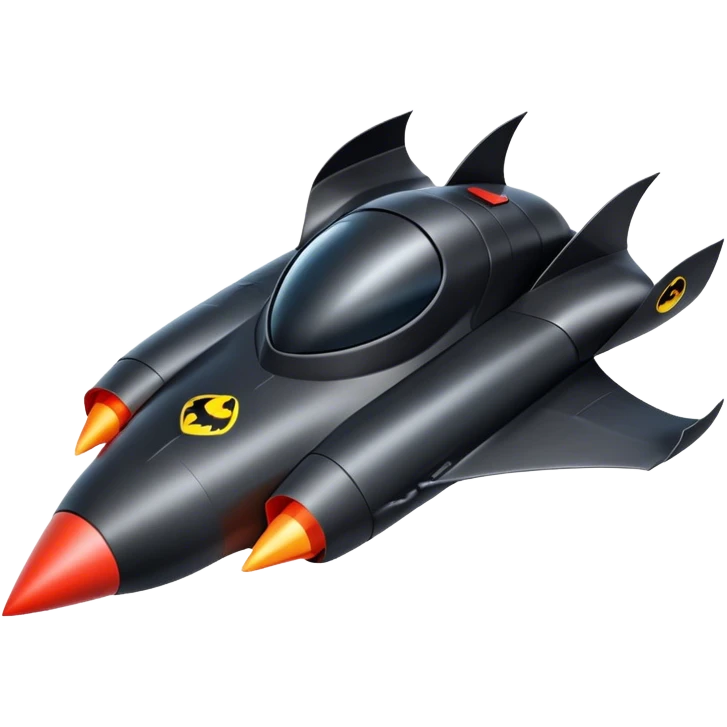 batmobile in rocket ship boom rocket at take-off  emoji