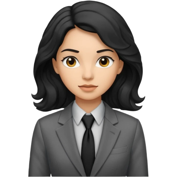 long wavy black haired woman with tie and blazer

 emoji