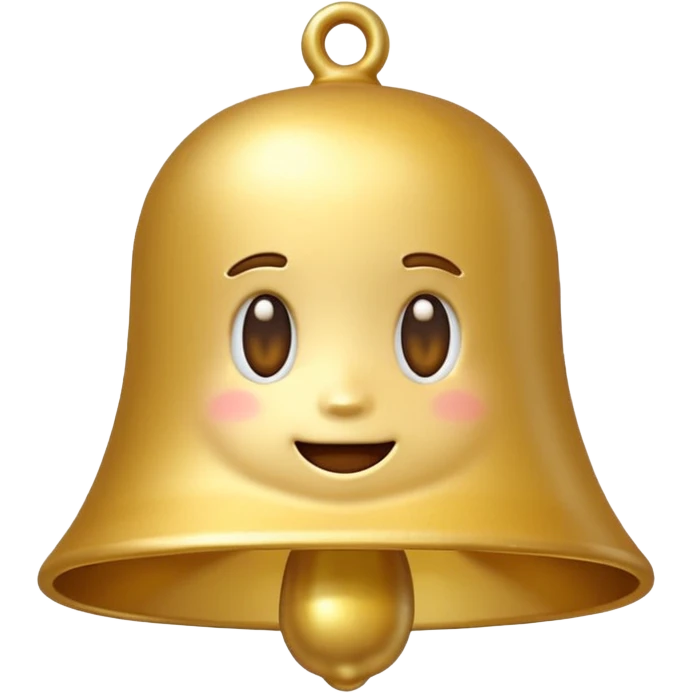 golden bell emoji,
cute emoji style, mobile game emoji,
soft 3D look, smooth gradients,
white outline sticker style,
no background emoji