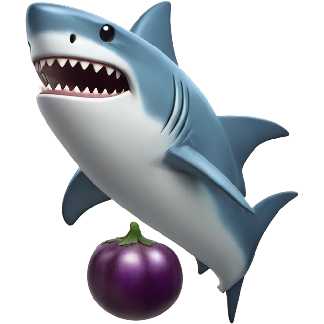 Shark with eggplant emoji