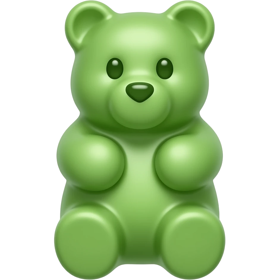 pastel light  green realistic gummmy bear emoji
