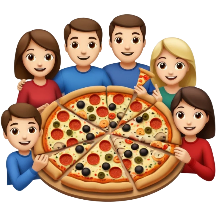 familiy eating pizza emoji