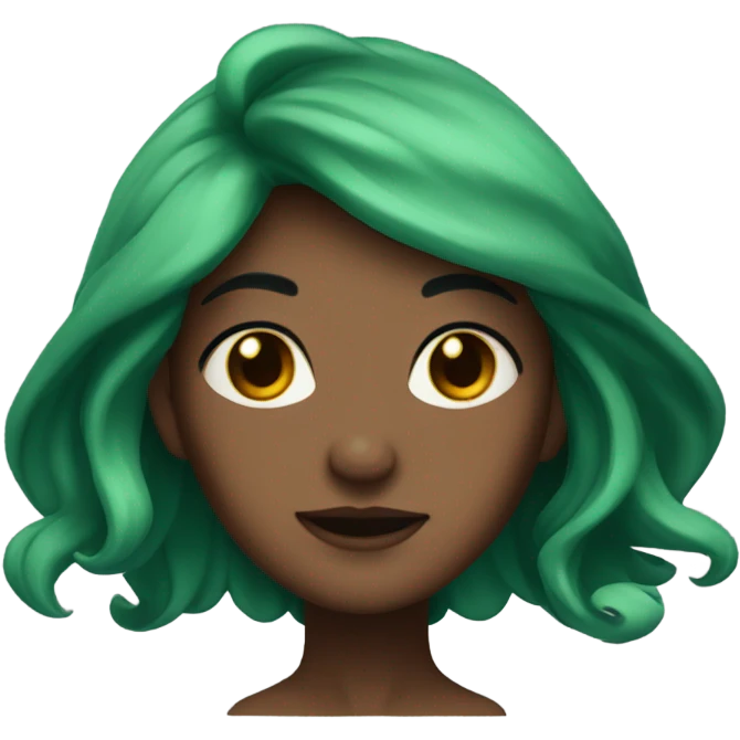 witch with green hair and brown eyes emoji
