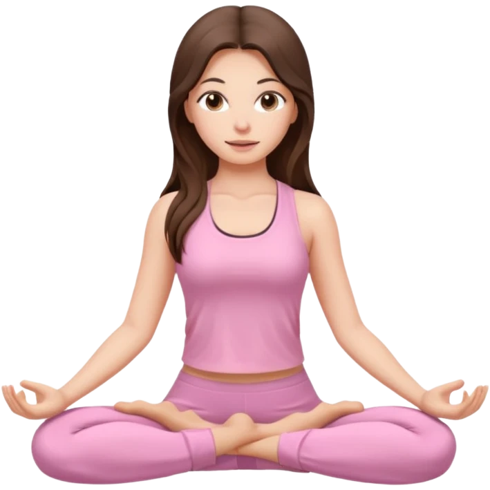 yoga girl light pink clothes brunette long hair emoji