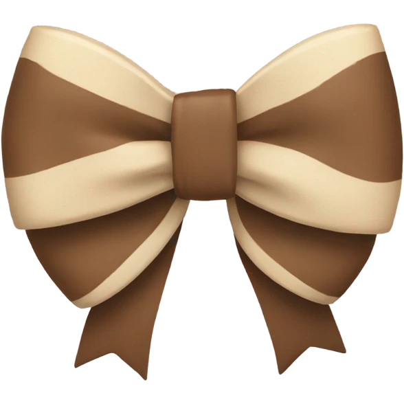 brown bow with beige star emoji