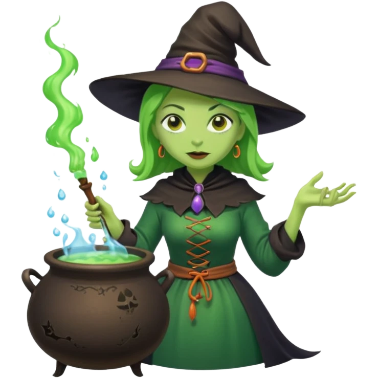 green witch cooking potion emoji
