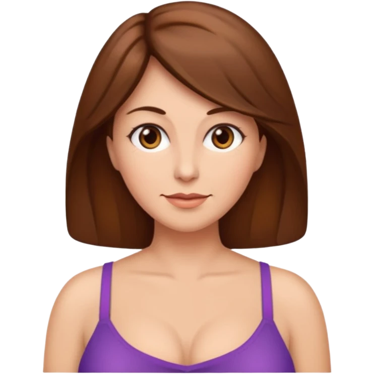 A woman's breasts brown mature hair emoji