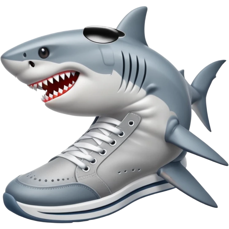 Shark with shoes  emoji