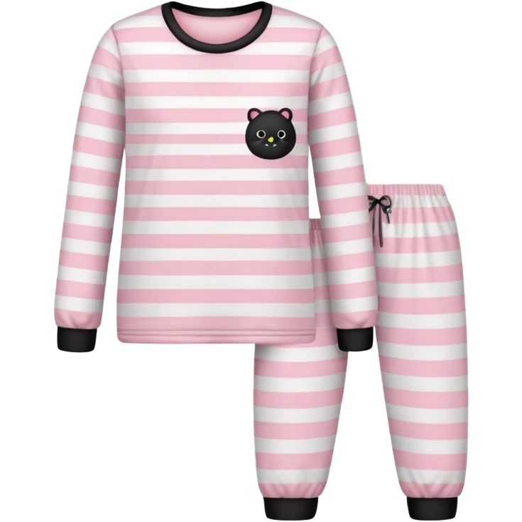 victoria secret pjs light pink and black stripes emoji