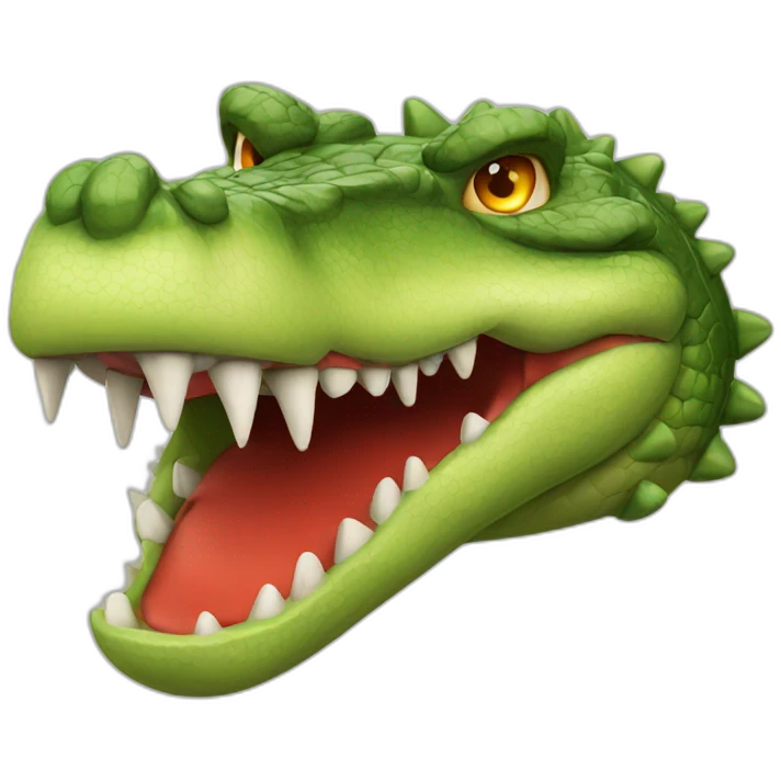 crocodile red with anger emoji