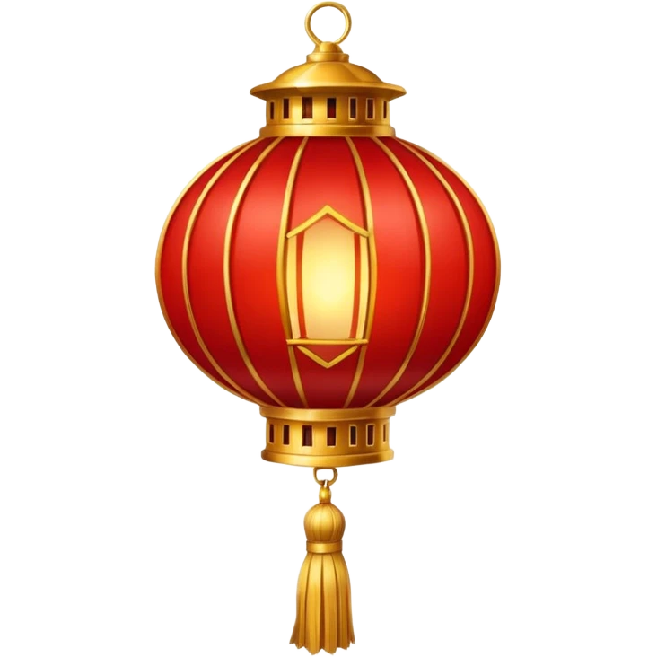 A red lantern with gold tassels glowing softly. emoji