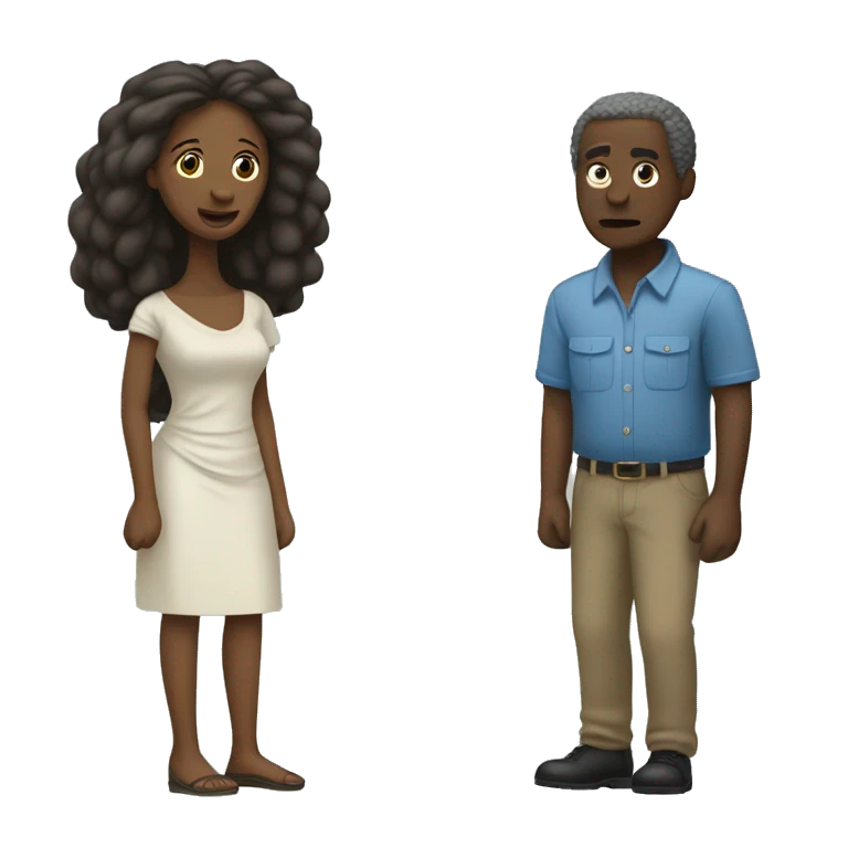 Un homme et une femme africaine qui débattent  emoji