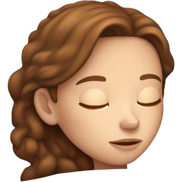 White girl with frekles Brown hair sleeping peacfully  emoji