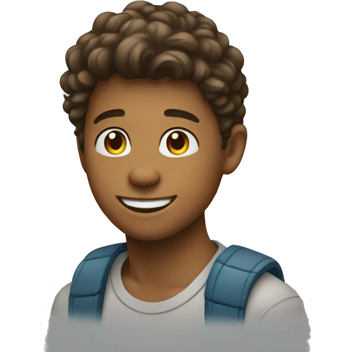 a fair teen boy smiling emoji from side profile emoji