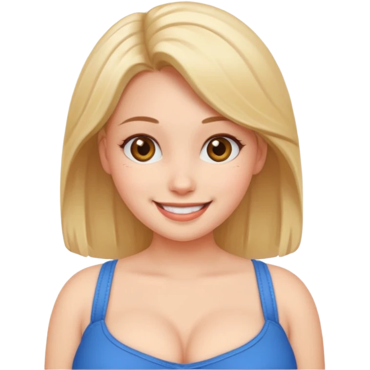 Sexy girl big breasts Being cute emoji