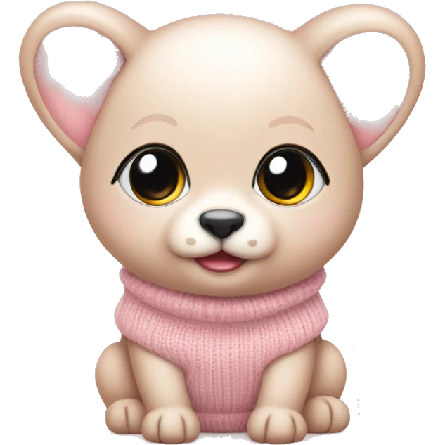 Cute Baby Animal wearing a light pink sweater emoji