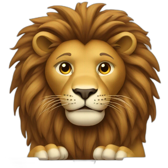 a lion works at a computer emoji