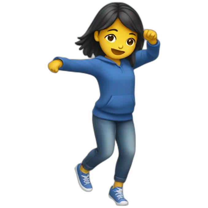 Une fille qui dab emoji