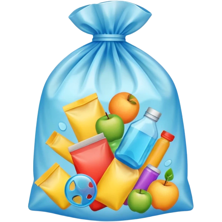 plastic bag emoji filled with stuff emoji