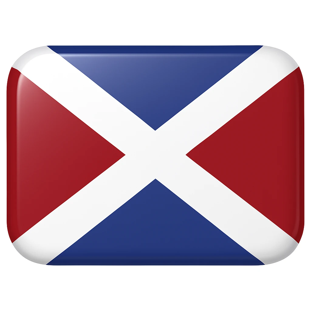 Convert this flag image into an emoji-style flag, keeping the original colors and design, with a glossy, rounded emoji look emoji