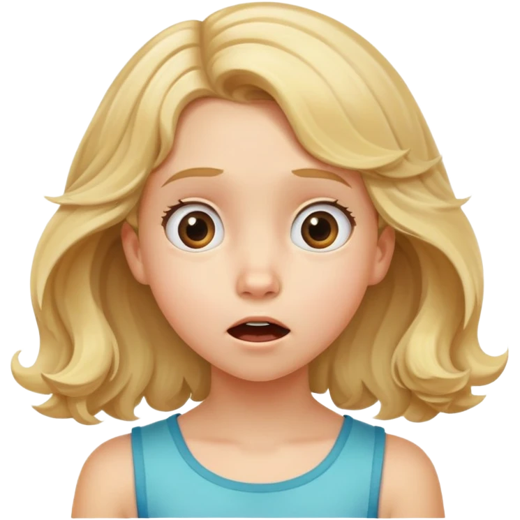 "- Nữ
- 10 tuổi
- Da trắng
- Tóc vàng ngang vai, hơi xoăn
- Mặt ngạc nhiên
" emoji