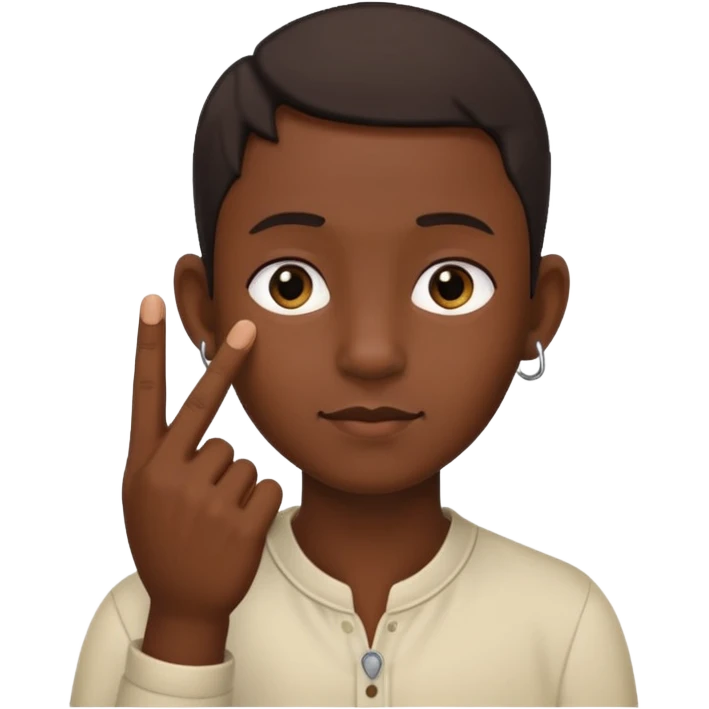 👧🏾👂🏾🤏🏾 tugging one ear emoji