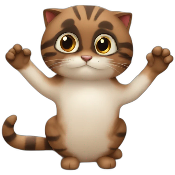 Chat marron et noir qui fait des câlins a sa maitresse emoji