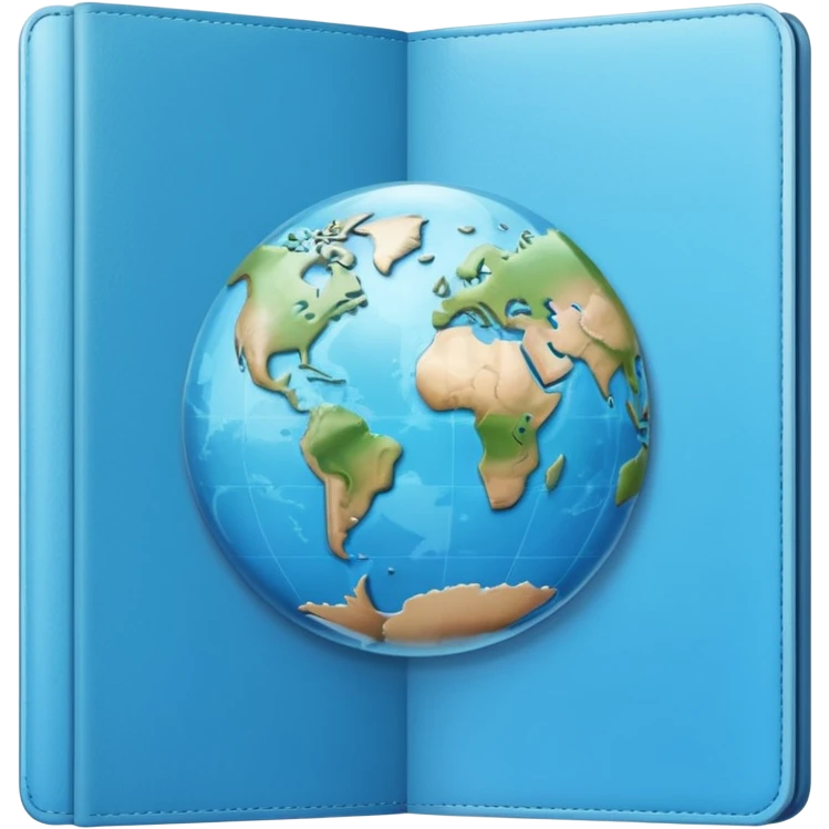 light blue passport with image planet emoji