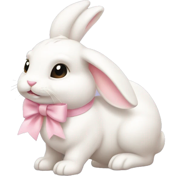 Bunny with a light pink bow on its ear  emoji