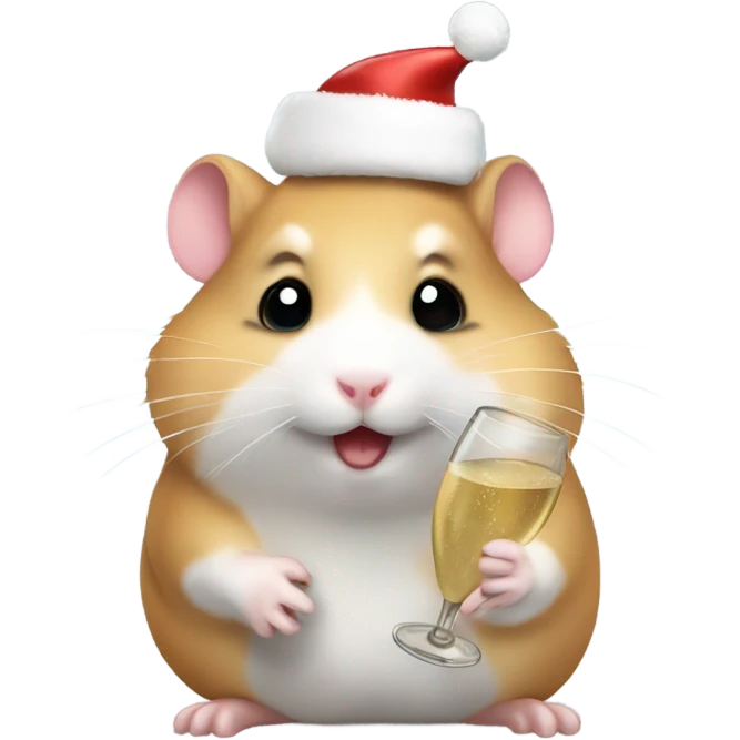 hamster christmas with champagne emoji